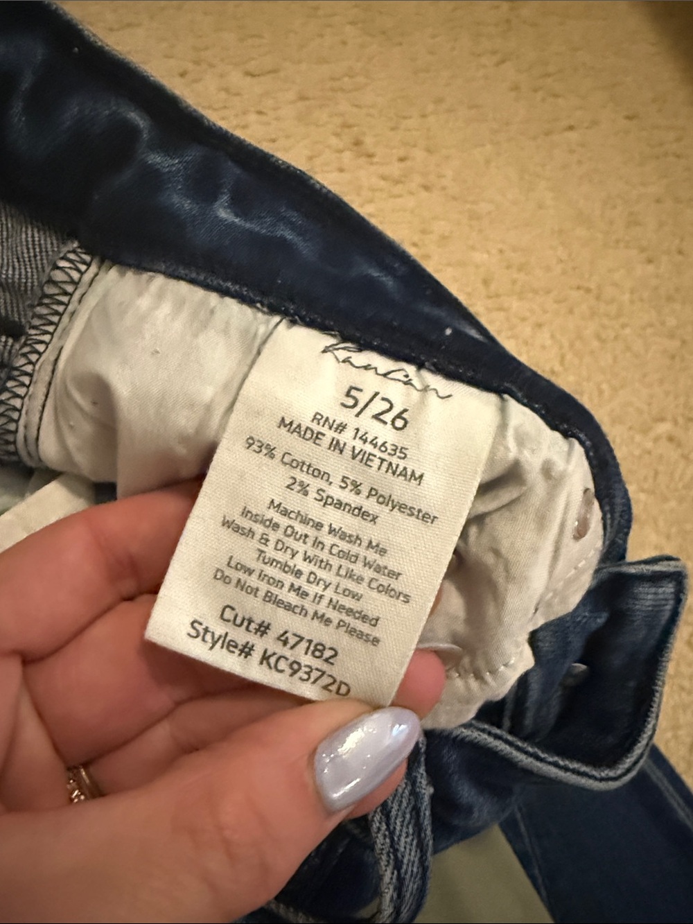 KanCan Dark Blue Flare Jeans with Raw Hem - Picture 4 of 4